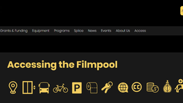 Image of the Saskatchewan Filmpool's accessibility page on their website.