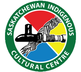 The Saskatchewan Indigenous Cultural Institute that features the traditional medicine wheel design surrounded by a green circle.