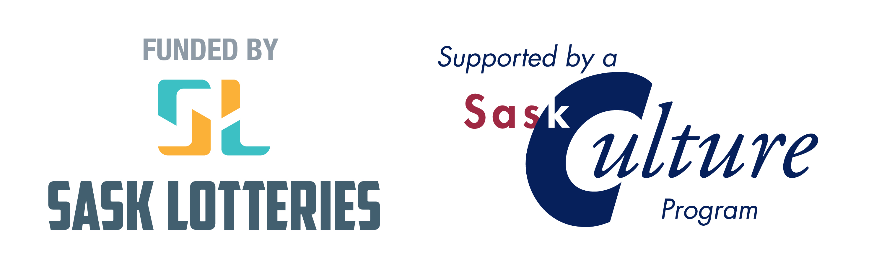 Funded by Sask Lotteries, Supported by a SaskCulture program logo
