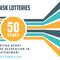 Text: Sask Lotteries. 50 years supporting sport, culture and recreation in Saskatchewan! sasklotteries.ca