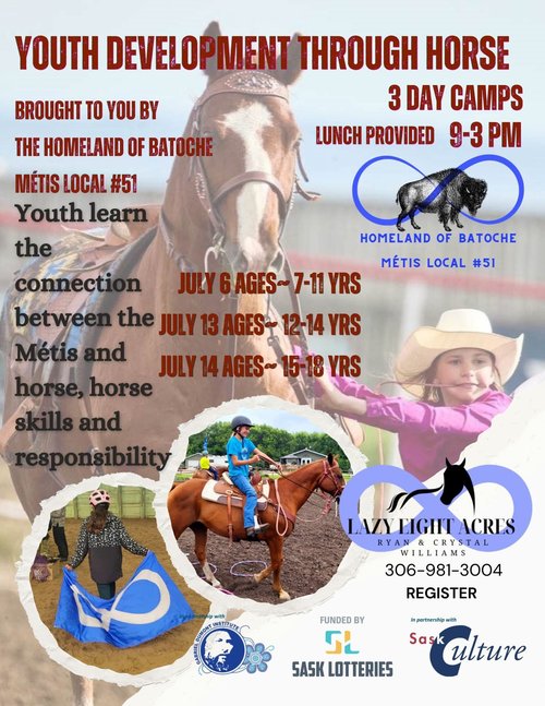 Poster for the event with photos of children riding horses.