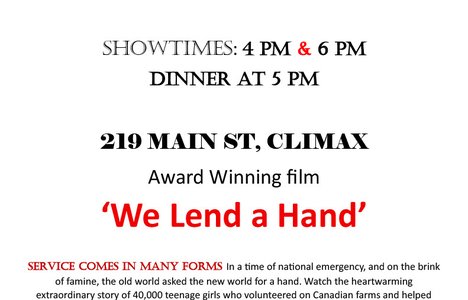 Poster for event with a image of popcorn and a film roll.