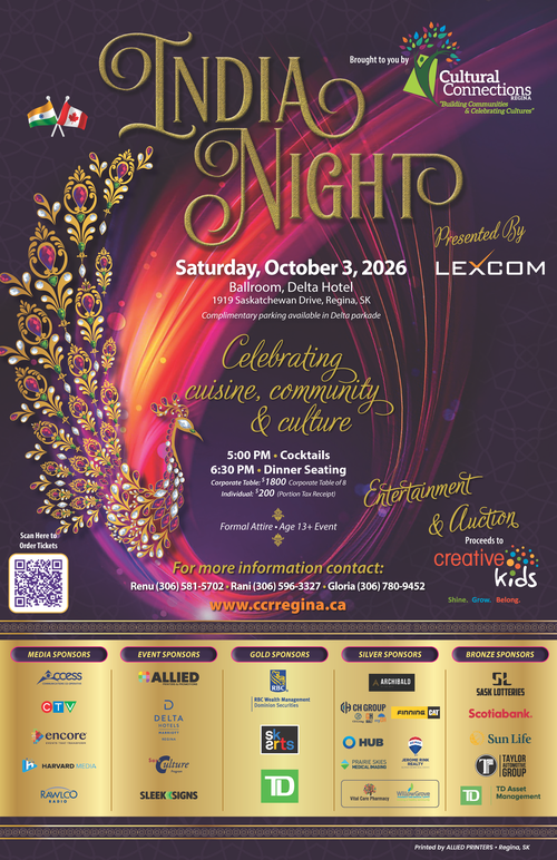 Poster for India Night with logos of the organizations involved.