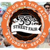 4 images from the 33rd Street Fair with the fair's logo in the middle. clockwise, Street performers, woman carrying a tray of sorbet, woman taking photo of dragon dance, and person pushing a stroller in the vendor market.