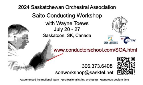 2024 Saskatchewan Orchestral Association Saito Conducting Workshop