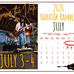Poster for event with a photo of a musician performing on a stage.