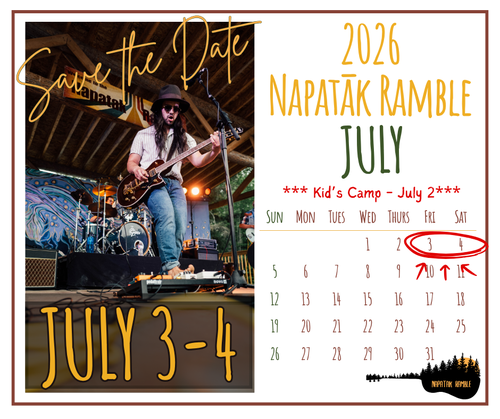 Poster for event with a photo of a musician performing on a stage.