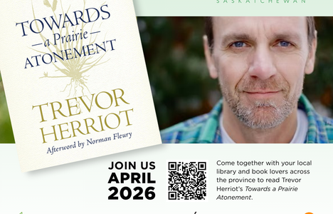 Poster for event with the book cover and the authors headshot