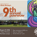 Poster for the event with a picture of a group of people attending a powwow.