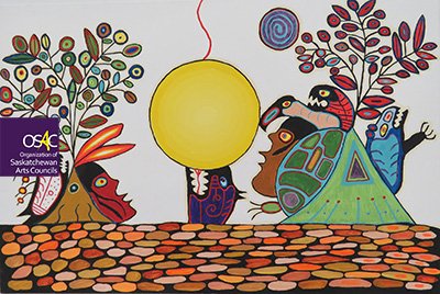 Dave Pelletier, Pebbles, acrylic on canvas, 24 x 36", 2023, Collection of Moose Jaw Museum & Art Gallery