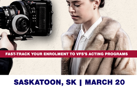 Poster for event with picture of someone acting infront of a camera