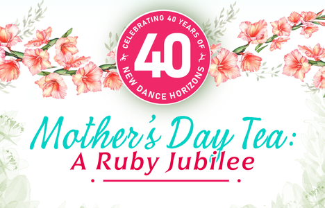 Poster for event with with a floral background.