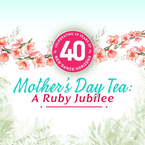 Poster for event with with a floral background.