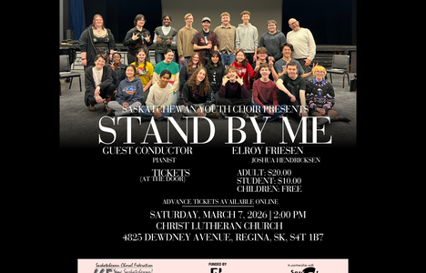 black background with members of the Saskatcheawn Youth Choir