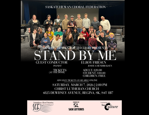 black background with members of the Saskatcheawn Youth Choir