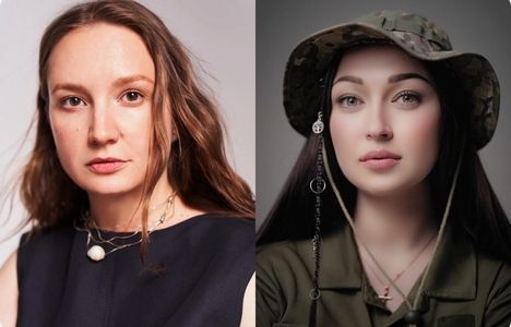 Headshots of speakers: Kateryna Pryimak (left) and Yuliia Kirillova (right)