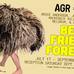 A person walks bent forward and covered in a large wooly skin that covers everything but the feet and ankles.