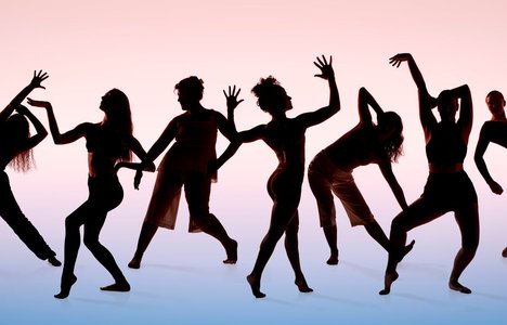 silhouettes of dancers in a variety of shapes