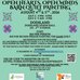 Poster for the event with photos of quilt patterns.