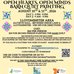Poster for the event with photos of quilt patterns.