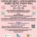 Poster for the event with photos of quilt patterns.