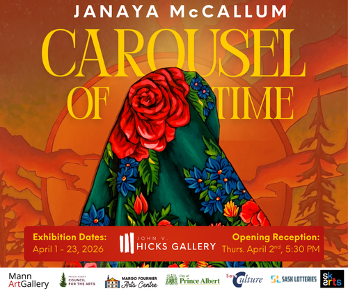 Poster for event with a image of a floral blanket.