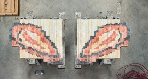 Cooking Sections, Bivalve Murals – Being Shellfish, (2023–ongoing), waste shell terrazzo mural. Photo: Jordan Young. Courtesy of the artists.