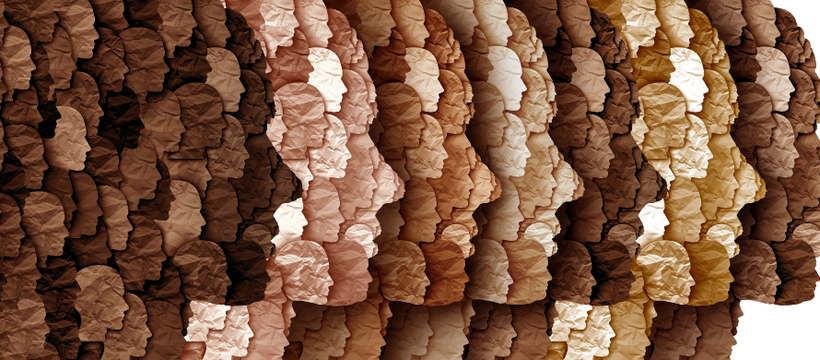 Abstract image of diverse faces