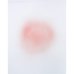 A pale pink, cloud-like form softly radiates from the centre of a white background. The edges are diffuse and hazy, creating a subtle sense of light, atmosphere, and suspended motion.