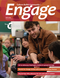 The cover of this issue of Engage. The cover photo shows a man seated in the floor of a classroom, holding up a microphone for a young student to use.