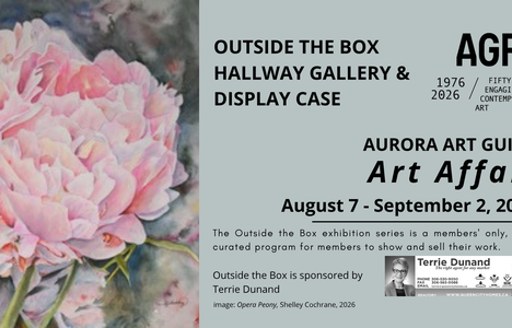 A highly detailed watercolour painting shows a large, light pink peony on a backdrop of deep green foliage.