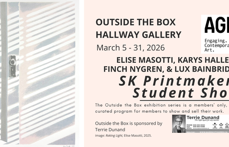 Poster for event with a image of a art piece made by printmaking