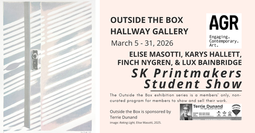 Poster for event with a image of a art piece made by printmaking