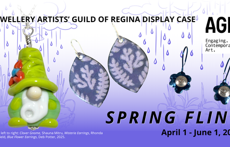 Poster for event with pictures of a few pieces of jewelry