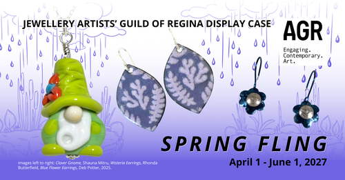 Poster for event with pictures of a few pieces of jewelry