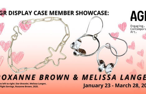 On a pink gradient with hand-drawn hearts there is a silver chain bracelet with an organic star shape focus, and a pair of hoop earrings with 3Dimensional silver butterflies.