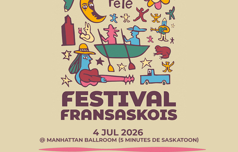 Poster for the event with graphics for a summer camping.