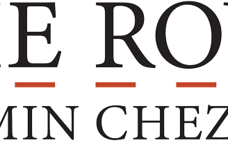 Home Routes Logo with a orange dashed line