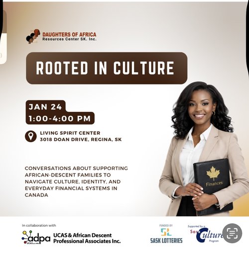 Poster for this event with a women holding a binder with a gold embossed Canadian leaf on it