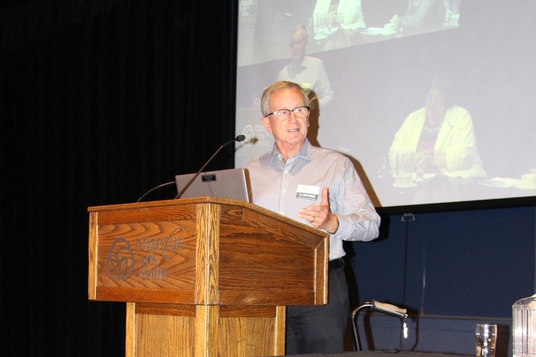 A photo of Board candidate Larry Pearen at the AGM.