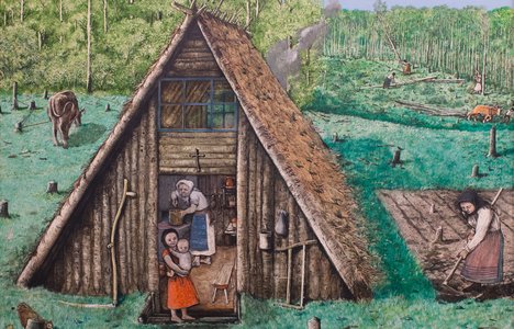 Painting by: William Kurelek, A Boorday — The First House