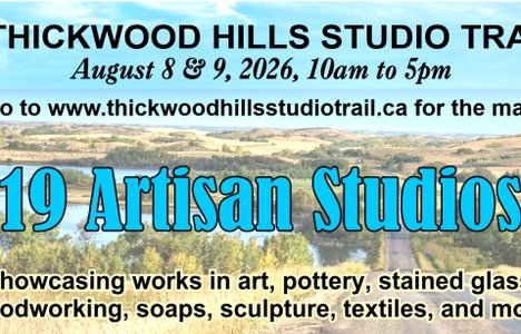 Poster for the event with a photo of rolling hills and lakes