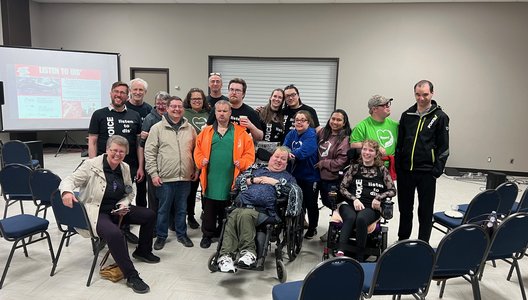 A group photo of Listen to Dis' performers on a tour stop in Humboldt.