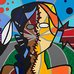 John Brady McDonald, She Wears The Scars Of Your Canada - Reconciliation, (named by Rosanna Deerchild), Acrylic on canvas, 40"x30", 2019.