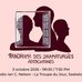 Image feature three silhouette of people and the name of the event in French.