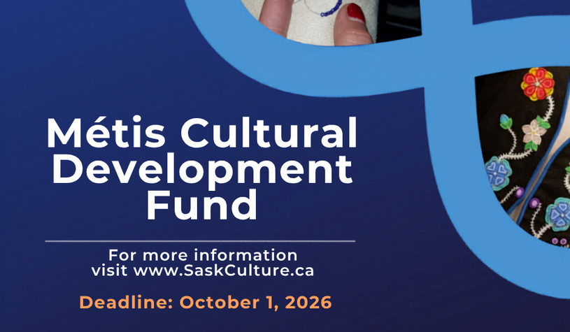 Poster for the grant with a picture of people beading.