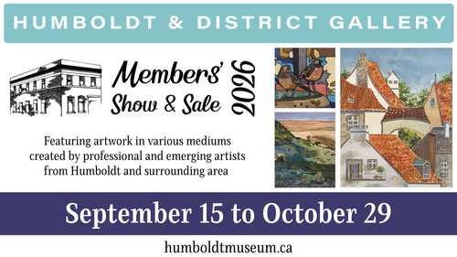 Poster for the event with some photos of paintings.