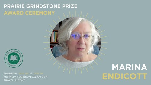 Poster for the event with a photo of Marina Endicott.