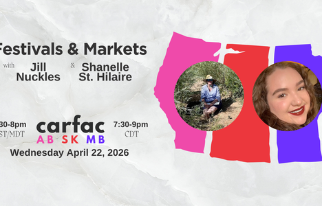 Poster for event with pictures of both speakers.