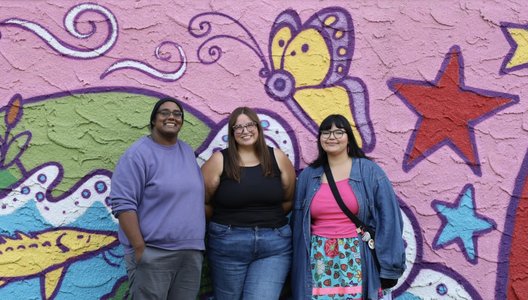 A photo of the Midtown mural organizers Daphne Masih, Nicole Matheis and Aaliyah Flett.